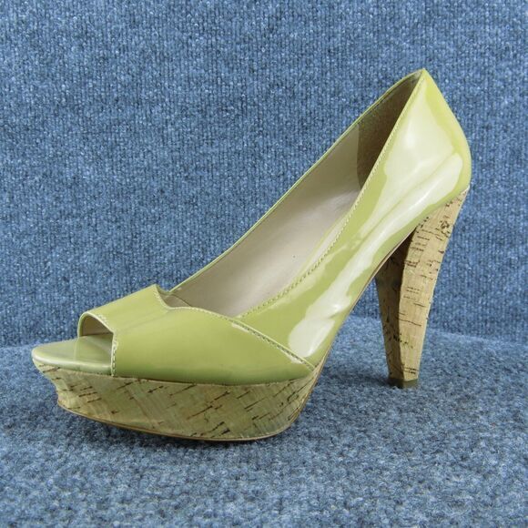 Franco Sarto Zabrina Women Platform Heel Shoes Beige Patent Leather Size 8 Med - Picture 1 of 10